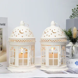 2Pcs Vintage Candle Holder Lanterns